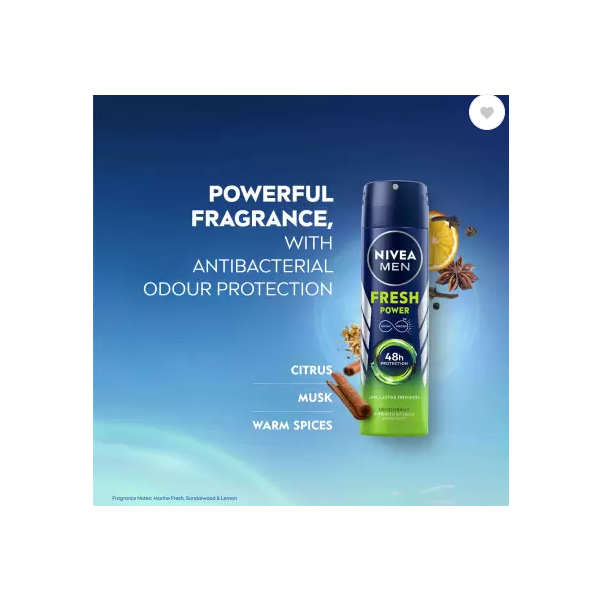 Hot Shoppinng Deals : Nivea Men Fresh Power Deodorant Spray Body Spray 